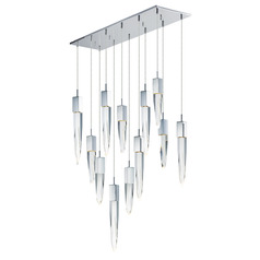 Quartz 12-Light LED Pendant in Polished Chrome by ET2 Lighting