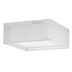 Modern Brushed Nickel Semi-Flush Mount with Double Shade by Kuzco Lighting
