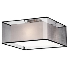 Modern Brushed Nickel Semi-Flush Mount with Double Shade by Kuzco Lighting