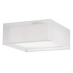 Modern Brushed Nickel Semi-Flush Mount with Double Shade by Kuzco Lighting