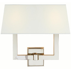 Visual Comfort Signature Collection Chapman & Myers Square Tube Polished Nickel Sconce