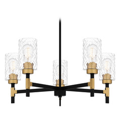 Quoizel Lighting Carly Matte Black & Aged Brass Chandelier