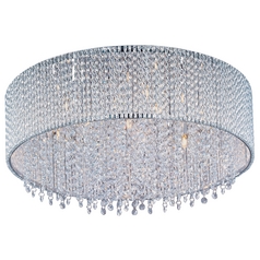 Spiral 16.75-Inch Crystal Flush Mount in Chrome by ET2 Lighting