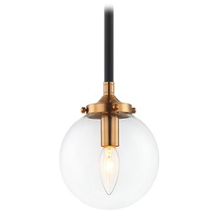 Particles Aged Gold & Black Mini Pendant by Matteo Lighting