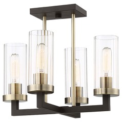 Bronze with brushed Brass Semi-Flush Mount by Minka Lavery