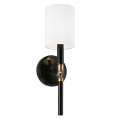 Beckham 16.25-Inch Wall Sconce in Glossy Black & Aged Brass by HomePlace by Capital Lighting