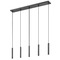 Z-Lite Z-Lite Forest Matte Black LED Multi-Light Pendant with Cylindrical Shade 919MP12-5L-MB-LED