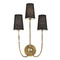 Meridian 22.5-Inch High Triple Wall Sconce in Natural Brass by Meridian M90065NB
