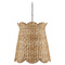 Currey and Company Lighting Currey and Company Annabelle Natural / Mole Black Pendant Light with Scalloped Shade 9000-1116