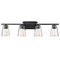 Savoy House Calhoun 32-Inch Black Bathroom Light by Savoy House 8-1020-4-BK