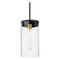 Maxim Lighting Maxim Lighting Pinn Black & Satin Brass Mini-Pendant Light with Cylindrical Shade 12408CLBKSBR
