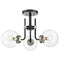Z-Lite Parsons Matte Black & Brushed Nickel Semi-Flush Mount by Z-Lite 477-3SF-MB-BN