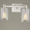 Design Classics Lighting 2-Light Ice Glass Bathroom Vanity Light, Satin Nickel 2102-09 GL1060C