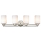 Design Classics Lighting Modern Bathroom Light with White Glass in Satin Nickel Finish 704-09 GL1020C