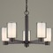 Design Classics Lighting Frosted Glass Chandelier Bronze 5-Lt 2105-220 GL1061 GL1040C