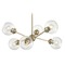 Design Classics Lighting Haus Sputnik Clear Globe Chandelier in Aged Brass 1832-AB G1832-CL