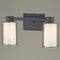 Design Classics Lighting 2-Light Frosted Glass Bathroom Light Bronze 2102-220 GL1061 GL1040C