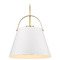 Z-Lite Z-Studio Matte White & Heritage Brass Pendant by Z-Lite 726P18-MW+HBR
