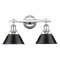 Golden Lighting Orwell 18.25-Inch Bath Light in Chrome & Black by Golden Lighting 3306-BA2CH-BLK