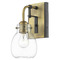 Z-Lite Kraken Matte Black & Olde Brass Sconce by Z-Lite 466-1S-MB-OBR