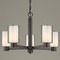 Design Classics Lighting Seeded Frosted Glass Chandelier Bronze 5-Lt 2105-220 GL1061 GL1041C