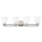 Design Classics Lighting Modern Bathroom Light with White Glass in Satin Nickel Finish 704-09 GL1028MB