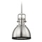 Design Classics Lighting Industrial Metal Mini-Pendant Satin Nickel and Black 7.38-Inch Wide 1763-09 SH1775-09 R1775-07