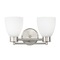 Design Classics Lighting Modern Bathroom Light with White Glass in Satin Nickel Finish 702-09 GL1028MB