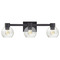 Design Classics Lighting Vashon 3-Light Bath Light in Matte Black by Design Classics Lighting 2103-07 BK BK G1832-CL