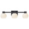 Design Classics Lighting Vashon 3-Light Bath Light in Matte Black by Design Classics Lighting 2103-07 G1832-WH
