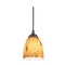 Design Classics Lighting Modern Mini-Pendant Light with Brown Art Glass 582-07 GL1001MB