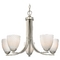 Design Classics Lighting Contemporary Chandelier in Satin Nickel Finish with White Art Glass 584-09 GL1020MB