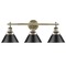 Golden Lighting Orwell 3-Light Bathroom Light in Aged Brass by Golden Lighting 3306-BA3 AB-BLK