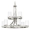 Design Classics Lighting Rio 9-Light Chandelier in Satin Nickel with White Cylinder Glass 163-09 GL1028C