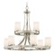 Design Classics Lighting Rio 9-Light Chandelier in Satin Nickel with White Scalloped Glass 163-09 GL1020C