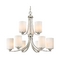 Design Classics Lighting Modern Chandelier with Two Tiers and Opal White Cylinder Glass Shades 586-09 GL1024C