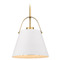 Z-Lite Z-Studio Matte White & Heritage Brass Pendant by Z-Lite 726P-MW+HBR