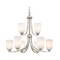 Design Classics Lighting Modern Art Glass Chandelier with Two Tiers and Nine Lights 586-09 GL1020D