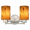 Design Classics Lighting Modern Bathroom Light with Brown Art Glass in Satin Nickel Finish 702-09 GL1001C