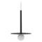 Kuzco Lighting Elixir 17.75-Inch LED Pendant in Black with Opal Glass Globe by Kuzco Lighting PD15519-BK