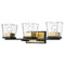 Z-Lite Bleeker Street Matte Black & Olde Brass Bathroom Light by Z-Lite 475-3V-MB-OBR