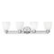 Design Classics Lighting Modern Bathroom Light with White Glass - Four Lights 704-26 GL1028MB