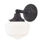 Design Classics Lighting Schoolhouse Sconce Bronze White Opal Glass 1 Light 6 Inch Width WC1-220 GF6