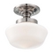 Minka Lavery Semi-Flush Mount with White Glass in Polished Nickel by Minka Lavery 2255-613