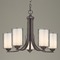 Design Classics Lighting Dalton 5-Light Chandelier in Bronze with White & Seeded Cylinder Glass 584-220 GL1061 GL1041C