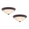 Design Classics Lighting LED 11-Inch Bronze Flushmount Lights with White Glass - Pack of Two 611-30/WH  (2 PACK)