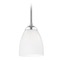 Design Classics Lighting Chrome Mini-Pendant Light with Opal White Bell Glass Shade 581-26 GL1024MB