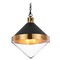 Matteo Lighting Sphericon Matte Black & Aged Gold Pendant by Matteo Lighting C72203AGCL