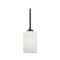 Design Classics Lighting Modern Mini-Pendant Light with White Cylinder Art Glass Shade 581-220 GL1020C