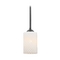Design Classics Lighting Black Mini-Pendant Light with Cylinder Art Glass Shade 581-07  GL1020C
